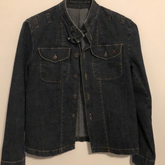 Perry Ellis Button Up Jean Jacket size 6 - Picture 2 of 6